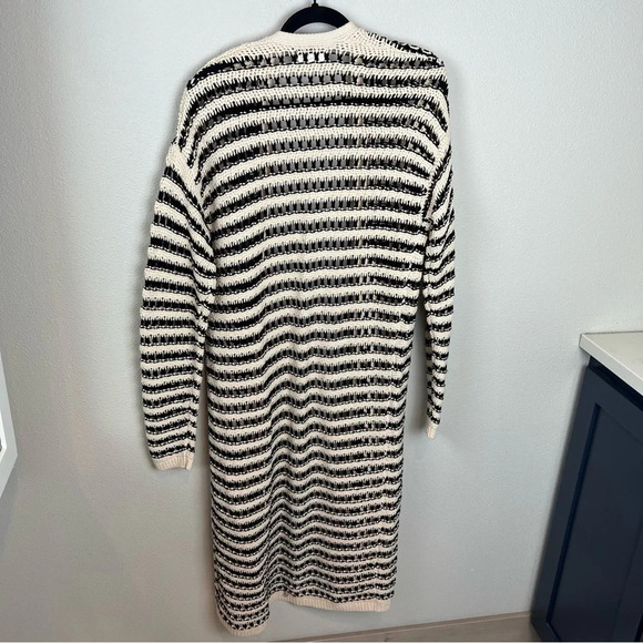 NWOT Anthropologie Maeve Lana Striped Longline Cardigan Cream Casual Medium - Picture 11 of 13